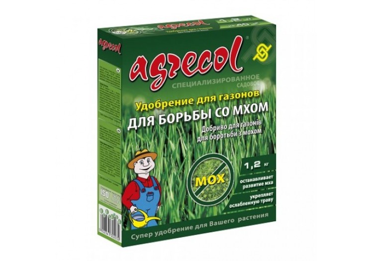 Удобрение для газонов для борьбы со мхом Agrecol 1,2 кг - 20488