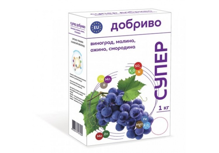 Супер Удобрение для винограда, малины, ежевики, смородины 1 кг - 48482
